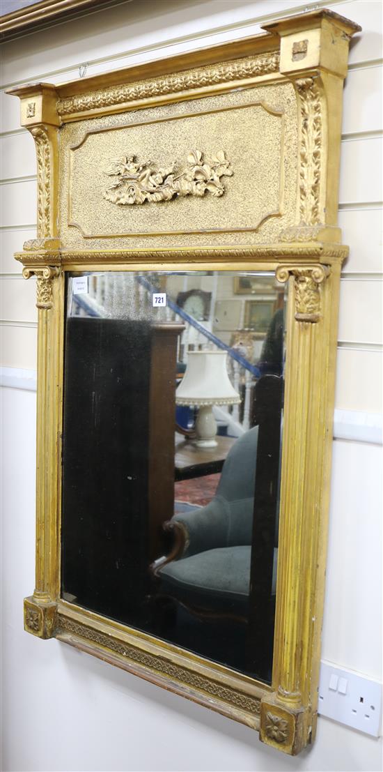 A gilt pier glass, H.107cm